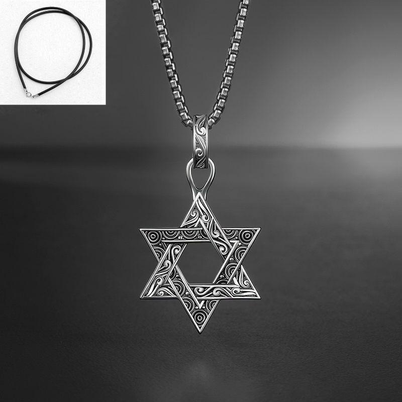 Hexagram Pendant Necklace: Trendy, Non-Fading, Versatile Clavicle Chain for Women and Men