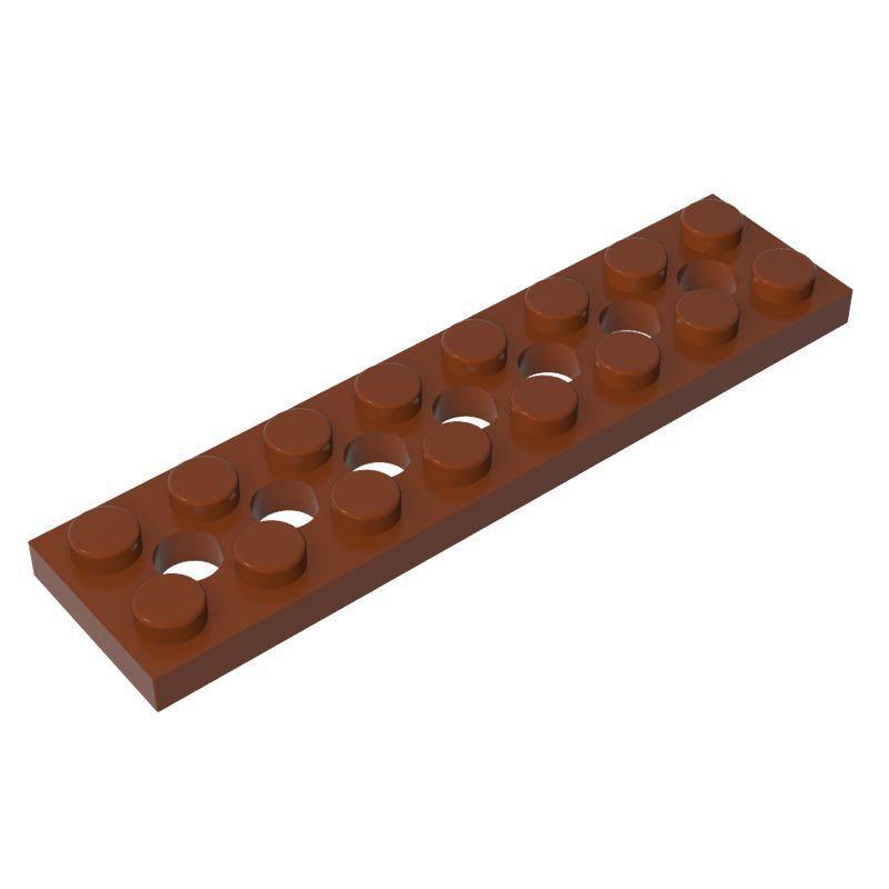 

10pcs 3738 Plate 2 x 8 with 7 Holes Bricks Collections Bulk Modular Toys For Technical MOC DIY Gift Buildings Blocks 10pcs коричневий