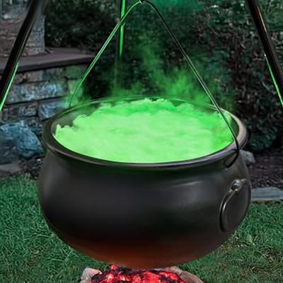 Großer Hexenkessel auf Stativ (130 cm) mit Beleuchtung für Halloween – gruselige Tischdekoration für drinnen und draußen, auch als Süßigkeiteneimer geeignet