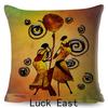 Retro African Cushion Cover Abstract Human Figure Design Warm Tone Soft Polyester Bedroom Decor Throw Pillow Case
