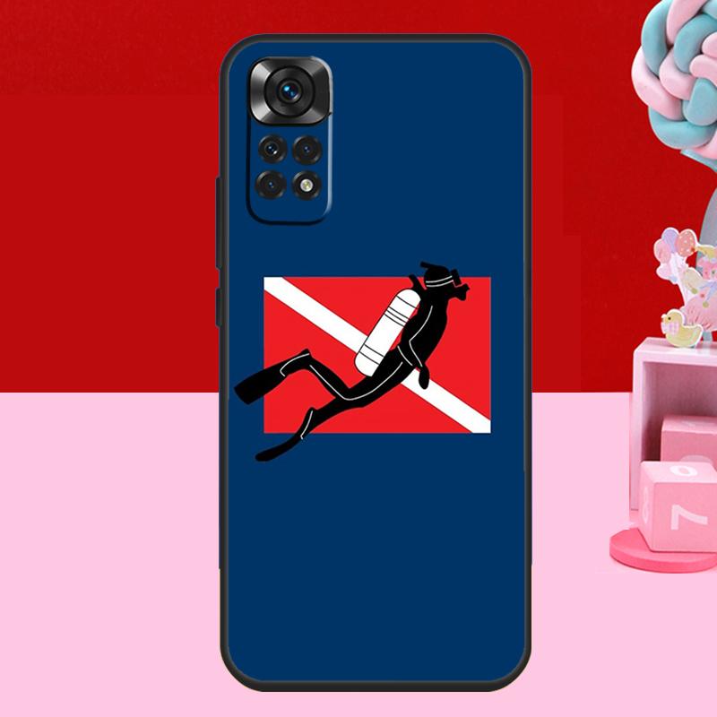 Diver Down Diving Flag Case For Xiaomi Redmi Note 14 13 12 10 11 15 Pro Plus Redmi 15 C 10C 12C 13C 14C Soft Cover
