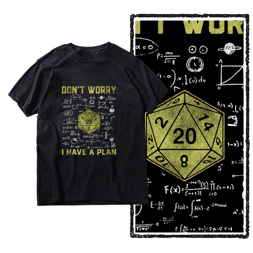 Neuartiges Dungeon Dragon T-Shirt mit grafischer Streetwear, kurzärmelig, „I Have A Plan“, D20, Würfel, Rollenspiel, DnD-T-Shirt für Männer