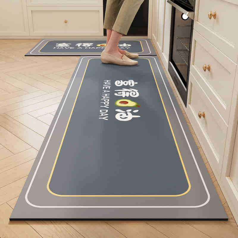 Modern Simple Kitchen Floor Mat, Long Water-Absorbing Quick-Drying, Easy To Take Care Of, Diatom Mud Floor Mat, Household Anti-Skid And