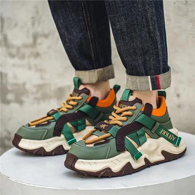 Hohe Sneaker Herren Mode Plateau-Schuhe Atmungsaktiv Klobig Trend Grün Herren Dicke Sohle Freizeit-Sneaker Designer