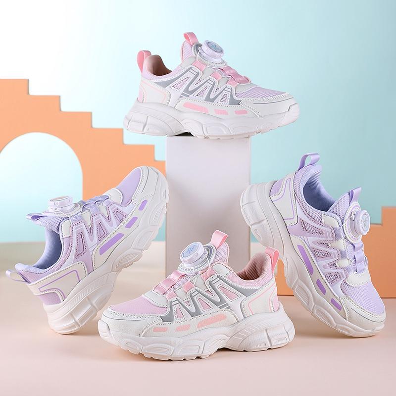 Girls' Breathable Sports Shoes with Soft Soles and Anti-slip Properties, Suitable for Casual Wear.