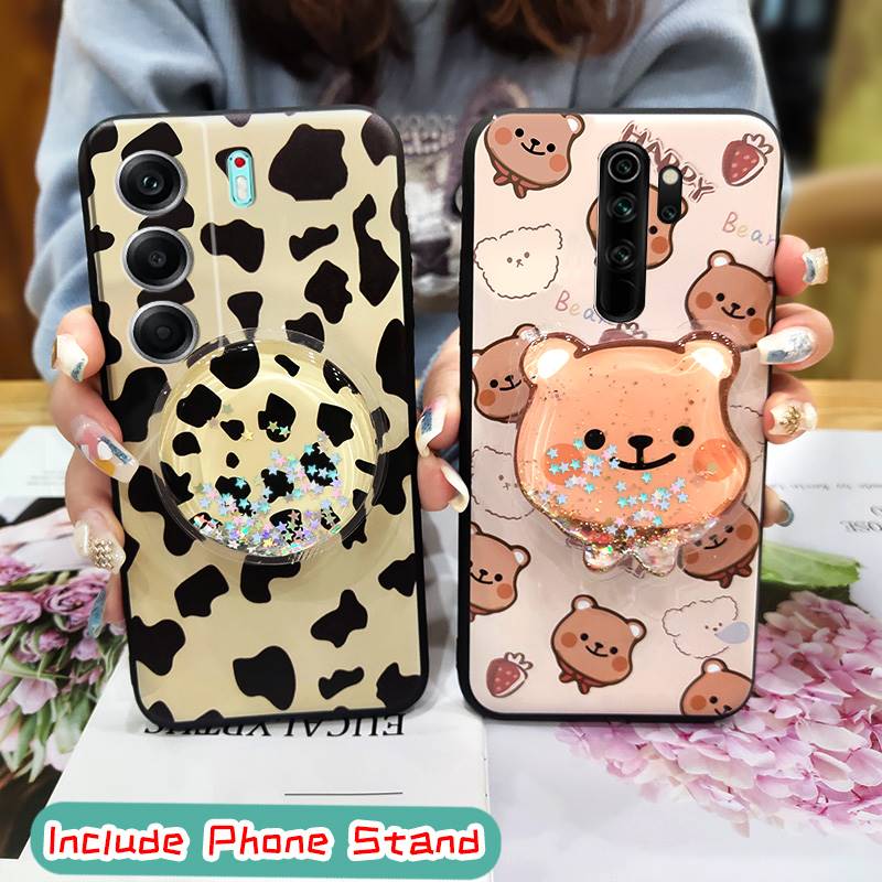 Cartoon Durable Phone Case For Tecno Camon40 4G/CM5 Waterproof Back Cover Soft Case Skin feel silicone Glitter Quicksand
