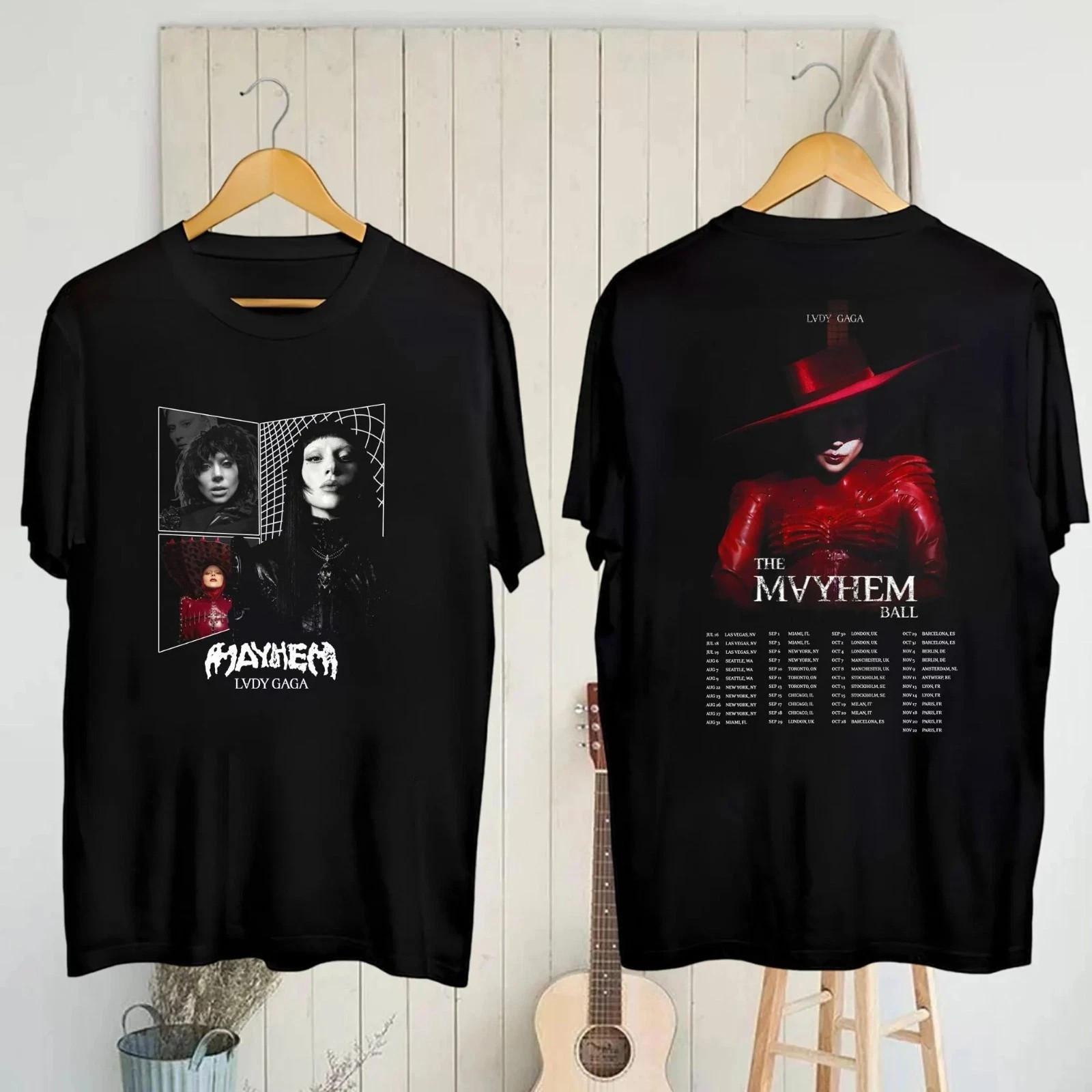 PREMIUM QUALITY! Lady Gaga the Mayhem Ball Tour Dates Graphic Unisex T-shirt XXXXL