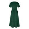 Women’s Short Sleeve Crew Neck Tiered Maxi Dress with Pockets Casual Loose Fit Soft Fabric Flowy Summer Dress