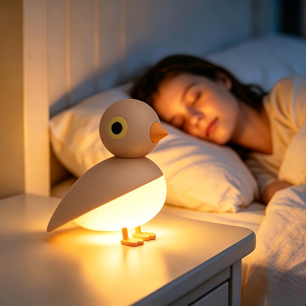 Bird Night Light with Motion Sensor And Dusk-To-Dawn Sensor, Magnetic Bird Lamp, Cute Small Table Lamp with Timer, Rechargeable Portable Wall Light