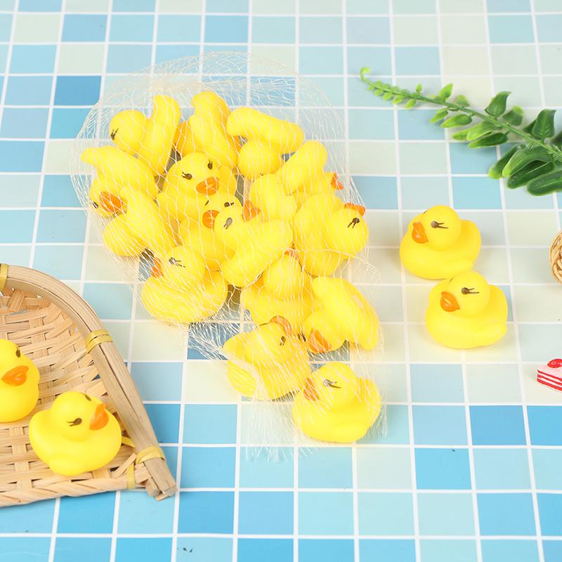 20Pcs/Bag Rubber Yellow Duck Baby Shower Water Toys Children Gift Baby Bath Toys