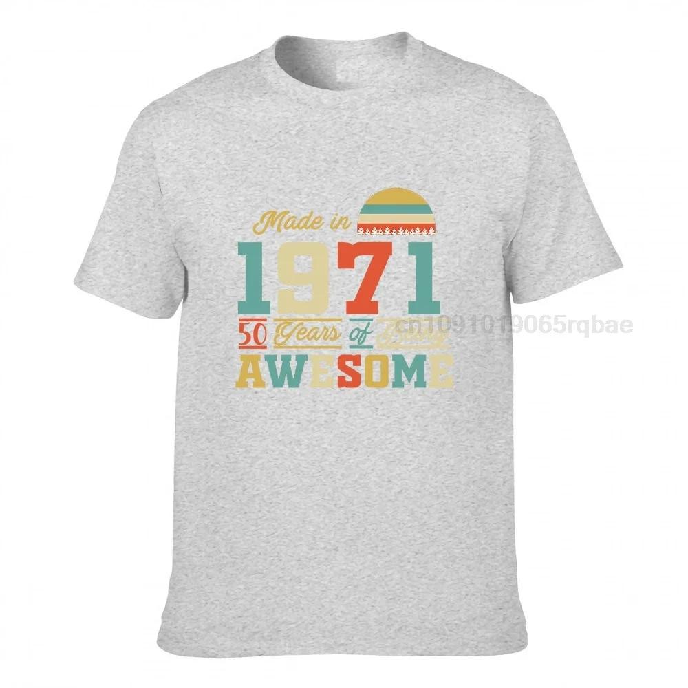 Graphic Unisex T Shirts 1971 Shirts 50 Years Of Being Awesome 50th Birthday Tshirts Print White Tshirts Unisex Unisex Funny Tee Tops