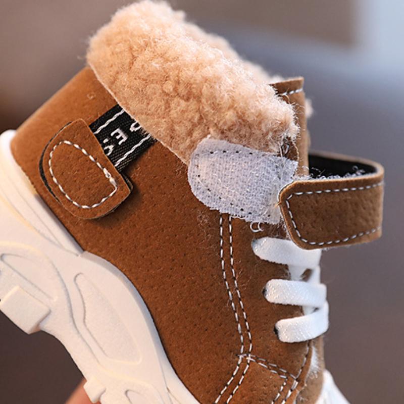 Dětské zateplené kozačky Zimní chlapecké Plus Silnější sametové Bavlněné Boty Dívčí Vodotěsné Krátké kozačky Dětské bavlněné kozačky