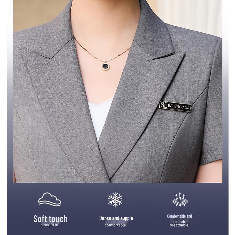TROMAN Women's Summer Professional Short Sleeve 3-Piece Suit Set