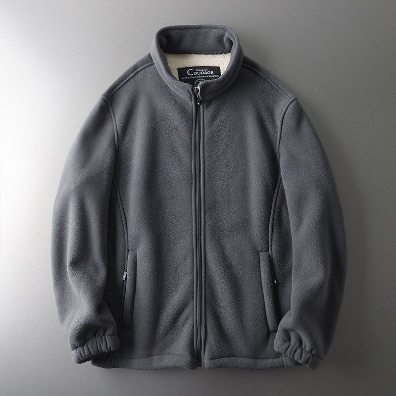 Polar Fleece Outerwear Men's Fleece-lined Thickened Clothes Foreign Trade Export Overplus Order Men's Berber Fleece Fleece Jacket Outerwear