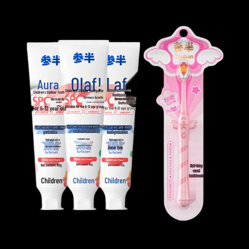 

Canban Kids Peach Fluoride Toothpaste & Brush Set