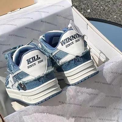 Guochao Star Shoes Retro Platform Couple Board Shoes 2024 Breathable Tide Shoes Versatile Niche Design Men's and Women's White Shoes