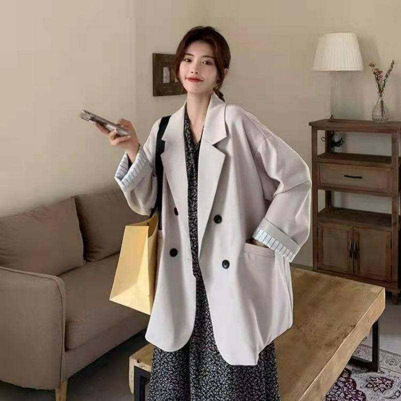 Giacca da abito corta da donna per primavera e autunno, casual, versatile, ampia, tendenza moda, giacca da abito corta