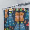 Charming Christmas Cat Trees Bath Curtain Set For Home Decoration Multicolored Shower Curtains