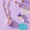 Heart Shaped Copper Necklace With Pink Star Ring And Musical Note For Girls Gift