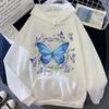 Beautiful Butterfly Printed Hoodie Autumn Winter Casual Fashion Harajuku Korean Style O-Neck Long Sleeve Fleece Tops Sweatshirts