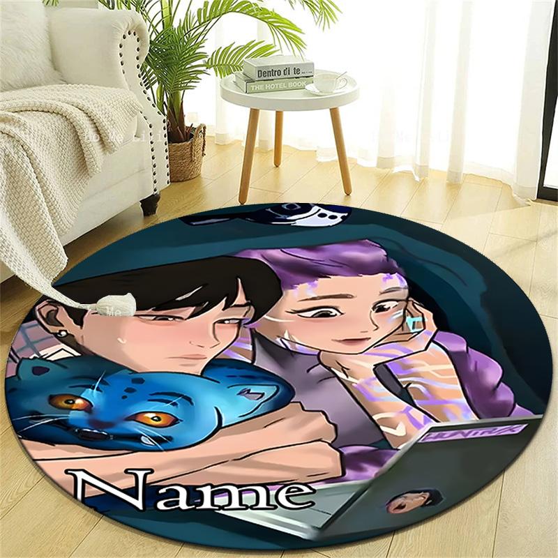 Personalized K-KPop Demon Hunters Round Chair Office Rug - Perfect for Mat, Office Chair & More - Ideal Gift for Birthdays and Holidays