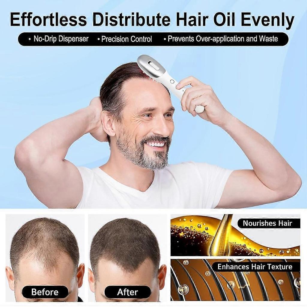 Hair Growth Massage Comb with Hair Oil Dispenser Red Blue Light AntiHair Loss High Frequency Vibration Scalp Massager