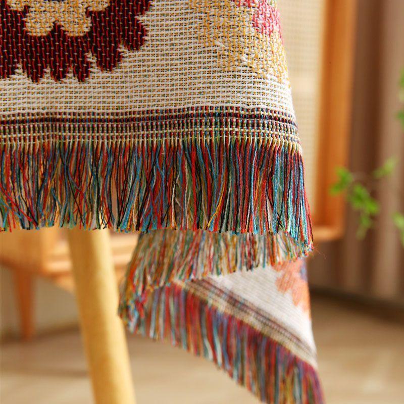Rustic Jacquard Tablecloth, Small Round Balcony Tablecloth, Living Room Hand-Crochet-Style Dining Tablecloth, Coffee Table and Nightstand Covers