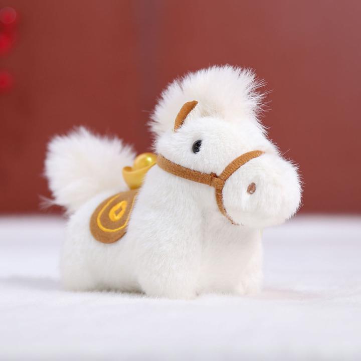 Year Of The Horse 2026 Plush Keychain Lucky Money Ingot Foal Doll Soft Stuffed Animal Toy For Kids New Year Gift Collectible