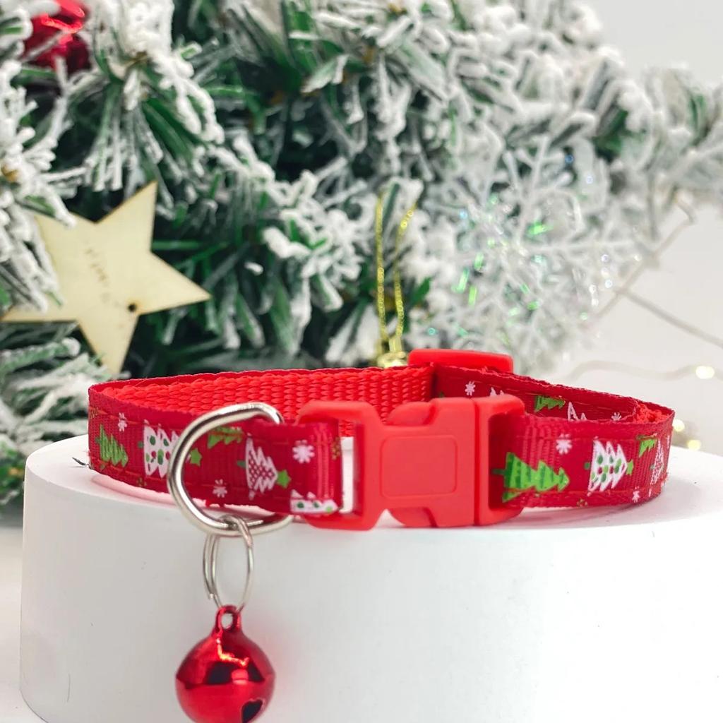 Christmas Safety Buckle Dog Collars Snowflake Tree Christmas Pet Collar Adjustable Collar Cat Collar Pet Accessories Wholesale