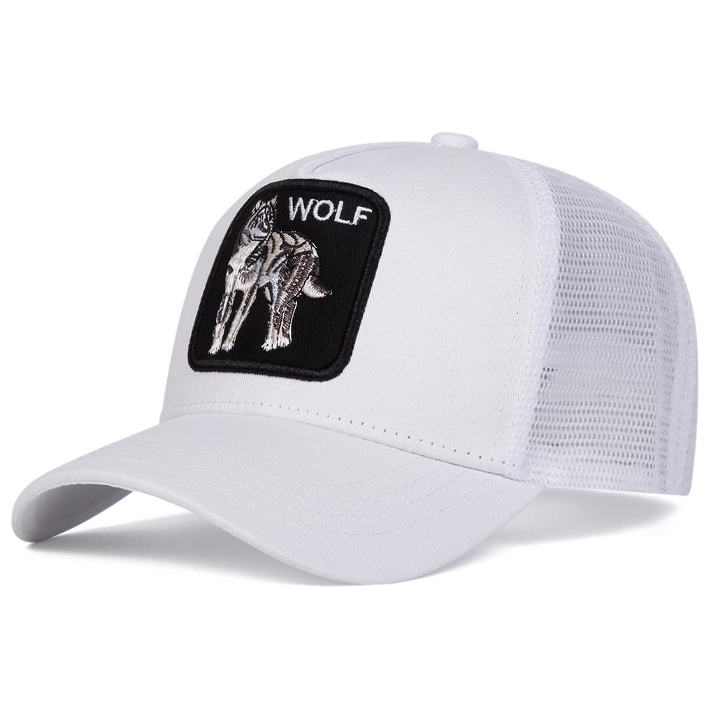 Frühling und Sommer Wolf Stickerei Sonnenschutz Hut Outdoor Atmungsaktive Baseball Cap Unisex Sport Hip Hop Caps Mesh Hüte