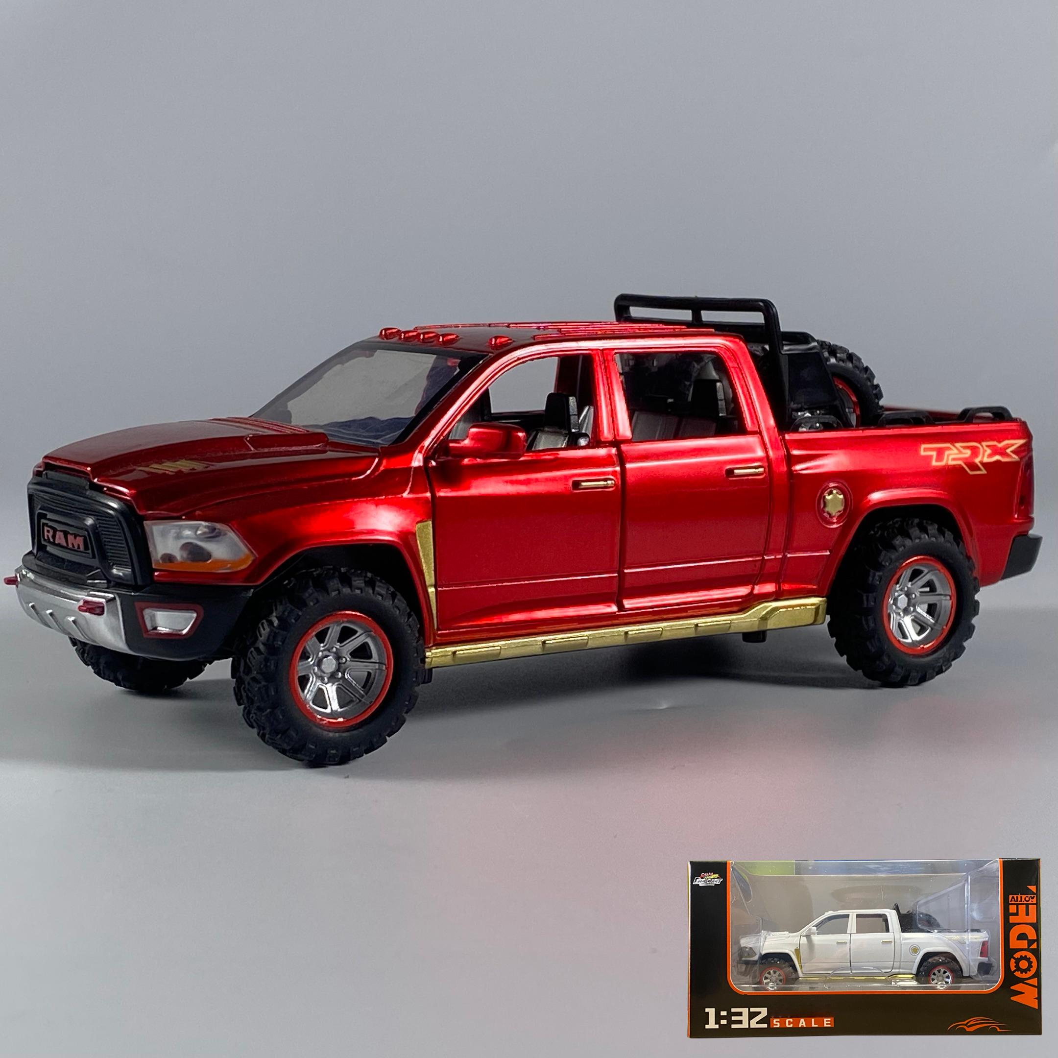 

1:32 Dodge Ram Pickup Truck Alloy Off Road Car Diecast Model Sound Light Toy Home Decoration Ornaments Children Birthday Present