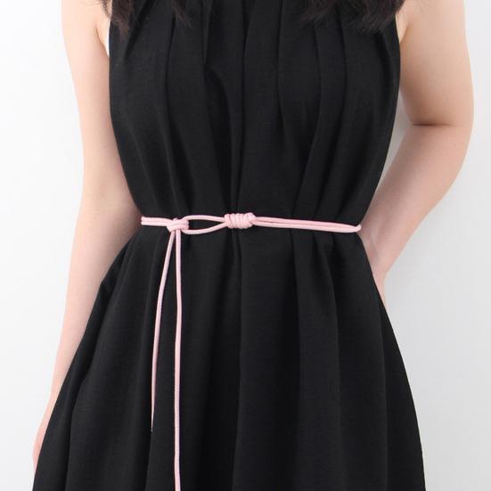 Imitation Leather Women Belt Versatile Solid Color Knotted Design Adjustable Waist Belt Shirt Dress Tops Accessories