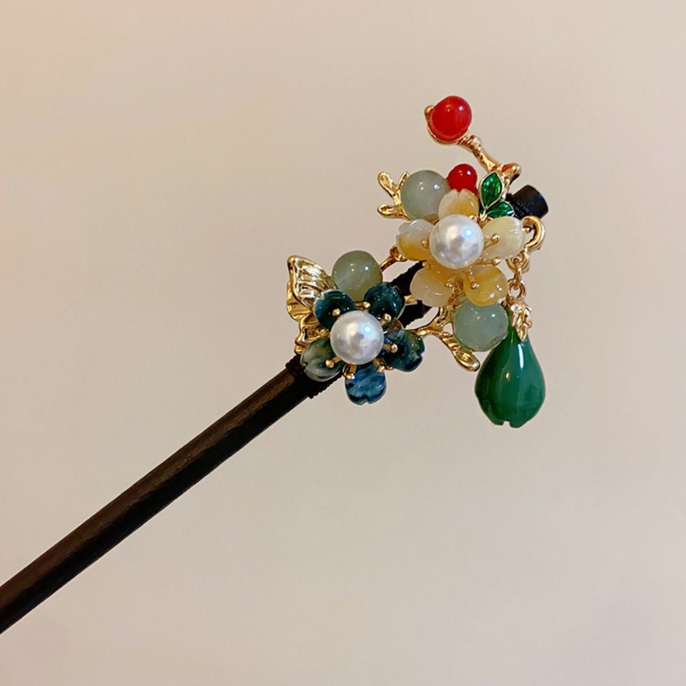 Wooden Hanfu Hair Chopsticks  Flower Hair Fork Elegant Chinese Style Hair Stick  Girls