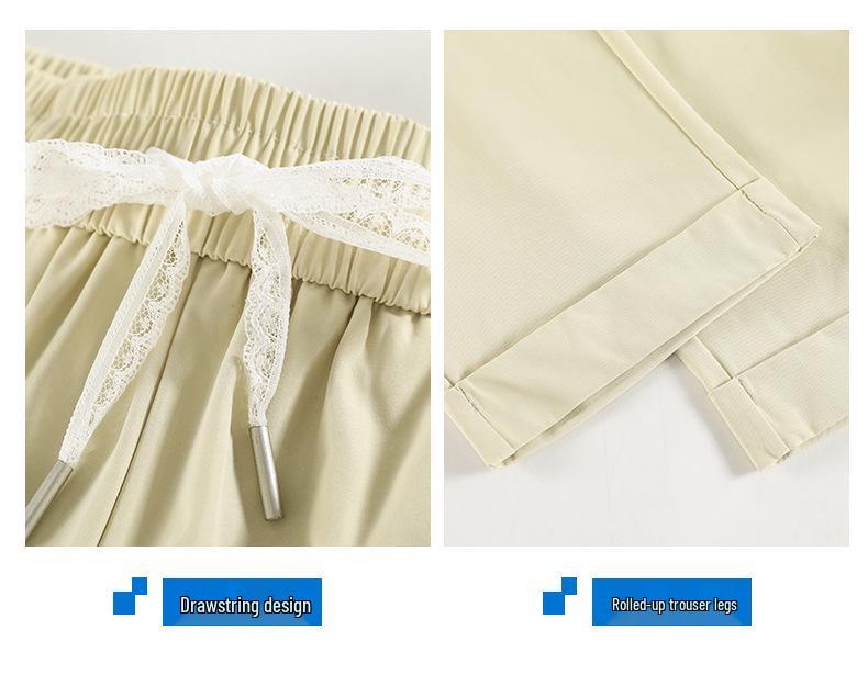 Summer 2033 Women's High Waist Straight Leg Harem Pants - Fashionable, Simple, and Slimming Cropped Fit