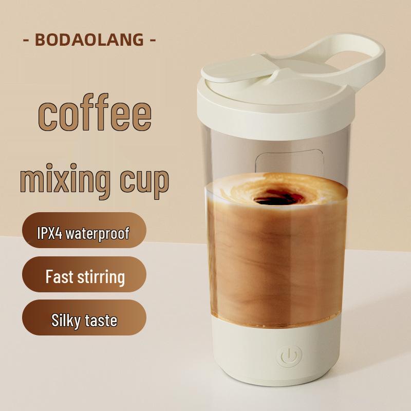 One-Button Electric Stirring Cup: Food-Grade, Automatic Shaker for Coffee, Milk, and Fitness Drinks