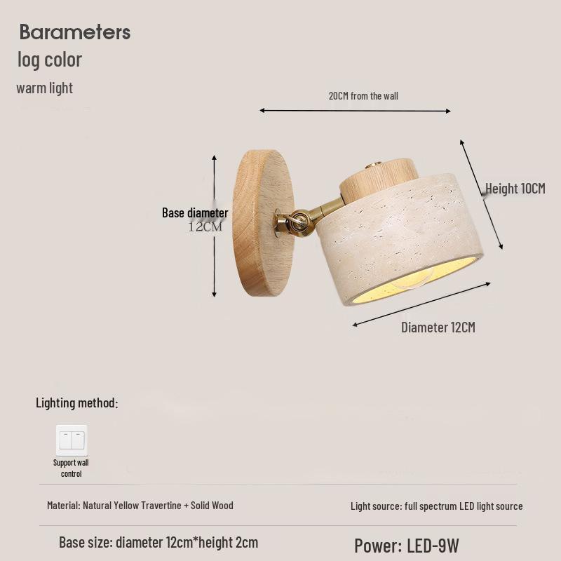 Wabi-Sabi Mid-Century Cream Wall Lamp for Bedroom or Living Room