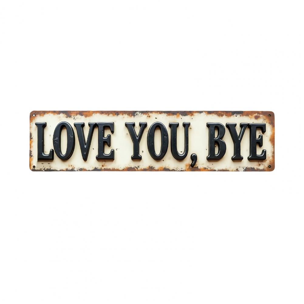 

30cm Wooden Love You Bye Sign Vintage Style Wall Art Farmhouse Rustic Hanging Plaque For Living Room Hallway Entryway Wall Door
