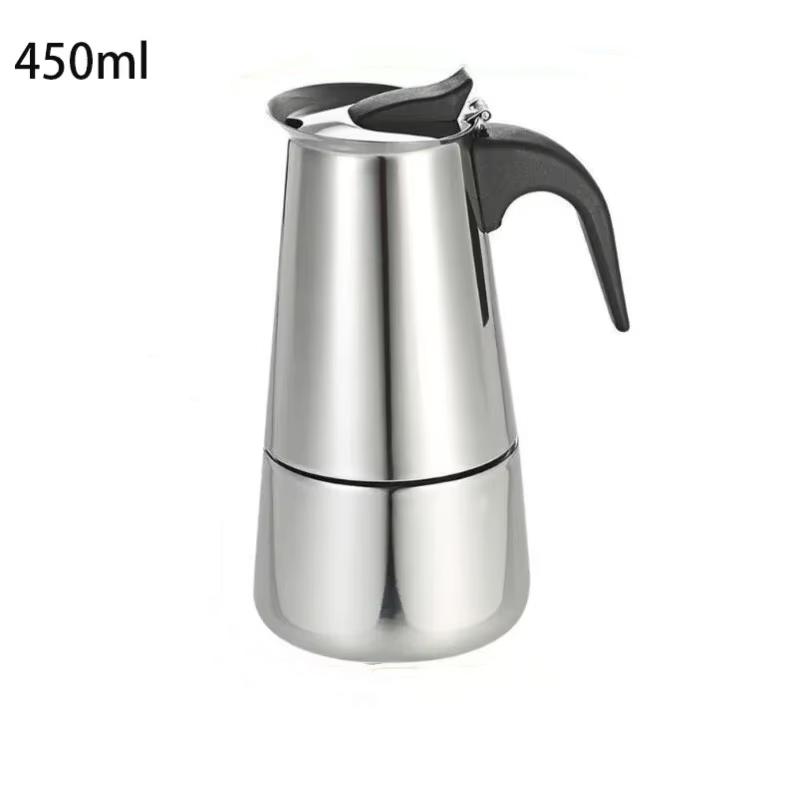 Kaffeekocher aus Edelstahl Italien Moka-Kanne 2/4/6/9 Tassen Isolierung Mokka Espresso Latte Herd Filterkaffeekanne für Küche