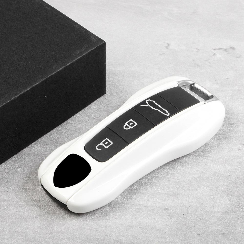 

Pure White Key Shell Cover for Porsche: Cayenne, Macan, 718, Taycan, 911, Panamera