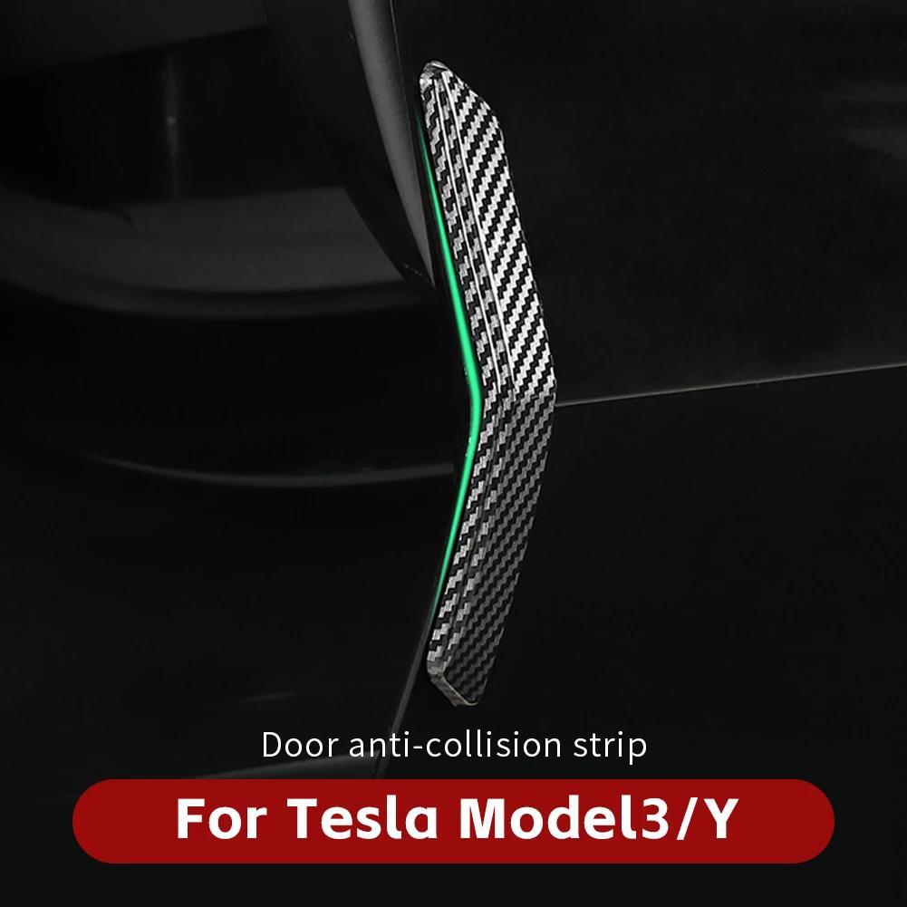 4Pcs Car Door Anti-collision Strip Paint Body Anti Scratch Sticker Modification Accessories ABS For Tesla Model 3 Model Y