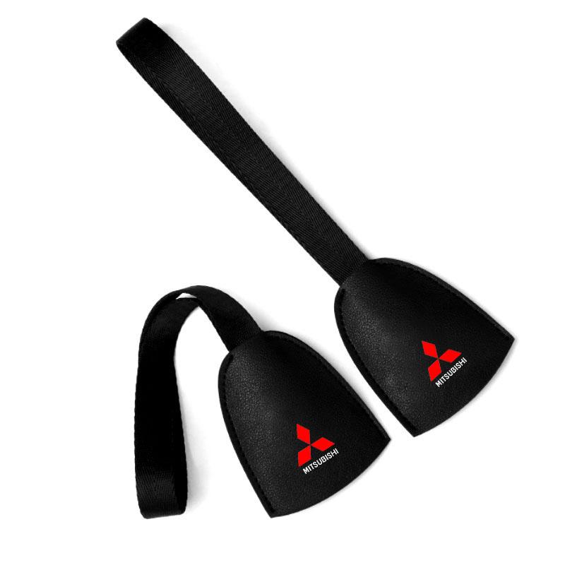 Leather Car Seat Back Hooks Portable Hanging Bag Rack For Mitsubishi ASX Lancer L200 Pajero Sport Attrage Mirage Eclipse