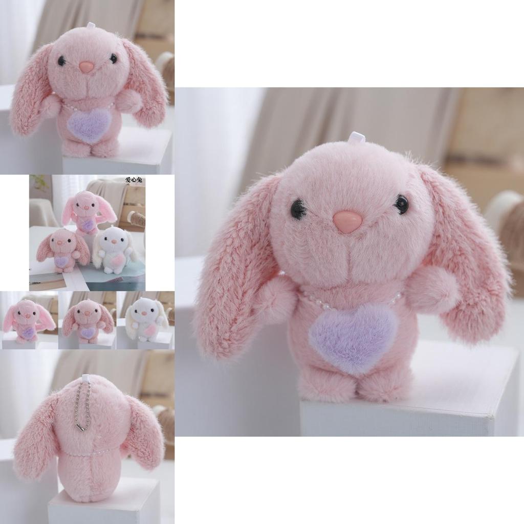 Charming Pink Plush Bunny Keychain Miniature Cuddly Doll Perfect For Children's Presents