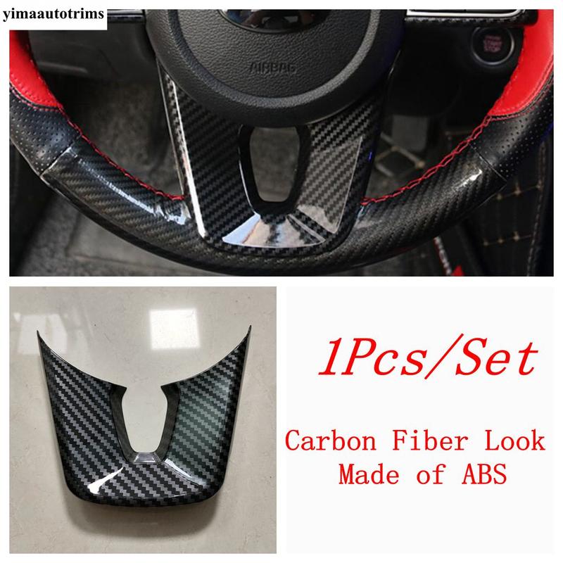 Car Steering Wheel U Shape Frame Cover Trim Fit For Kia Cerato Forte K3 / Seltos  -  ABS Carbon Fiber Style Accessories