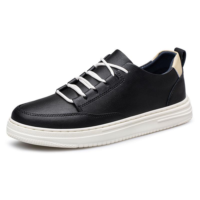 Men's Handmade Retro White Low-Top Board Shoes - Versatile Cowhide Casual Flats for Spring