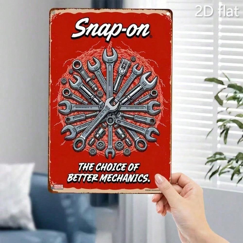 Retro Snap On Tools Round Metal Sign Weatherproof Rustic Aluminum Plaque Man Cave Bar Garage Wall Decor