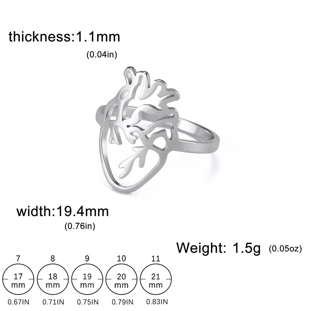 

My Shape Fashion Anatomical Heart Rings for Women Men Medical Biology Finger Rings Stainless Steel Jewelry Gifts for Doctor 11