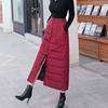 WTEMPO Winter Warm Long Skirt Women's Autumn Winter Thickened Down Cotton Skirts Large Size Casual Zipper Winter Skirt