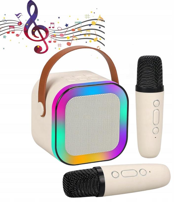Karaoke Set with Two Microphones and a Wireless Bluetooth Speaker for Children