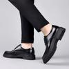 Mode Trendige Dicke Sohle Mode Schwarze Lederschuhe für Herren Slipper Luxusmarke Formelle Business Schnürschuhe Slip-on Fahrschuhe