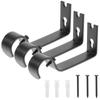 3Pcs Sturdy Iron Adjustable Curtain Rod Brackets Wall Mount Hooks for Window Curtain Rods Drapery Pole Holders